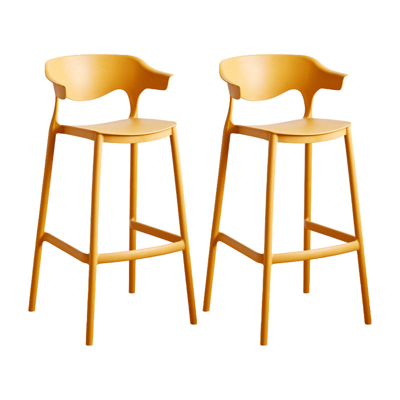 Contemporary Plastic Kitchen Dining Room Arm Stool Low Back Bar Stool Ginger 2 Piece Set Bar Stool(30"H) Clearhalo 'Bar Furniture' 'Bar Stools' 'bar_stools' 'furn' 'furn_bar_stools' 'furniture_bar_stools' 'Kitchen & Dining Furniture' 'kitchen&dining_furn' 'kitchen' 'kitchen_furn' Furniture' 4679262