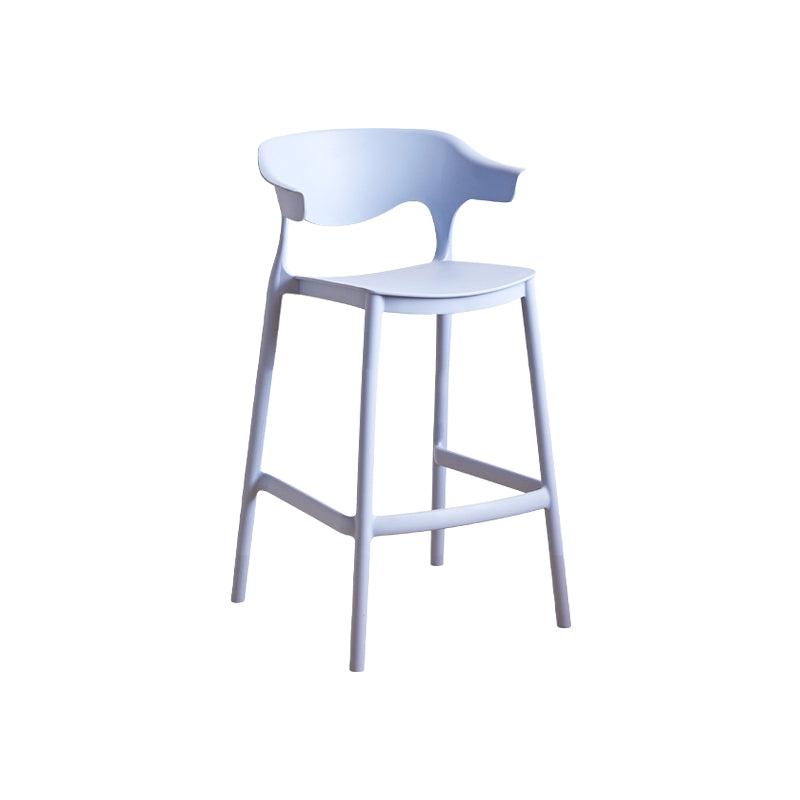 Contemporary Plastic Kitchen Dining Room Arm Stool Low Back Bar Stool Light Blue 1 Piece Counter Stool(26"H) Clearhalo 'Bar Furniture' 'Bar Stools' 'bar_stools' 'furn' 'furn_bar_stools' 'furniture_bar_stools' 'Kitchen & Dining Furniture' 'kitchen&dining_furn' 'kitchen' 'kitchen_furn' Furniture' 4679264
