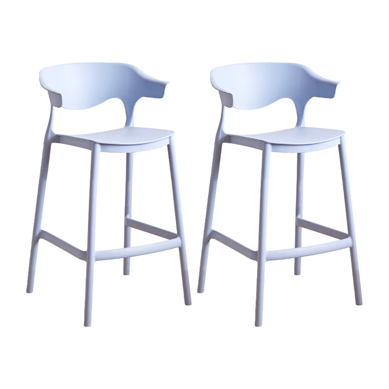 Contemporary Plastic Kitchen Dining Room Arm Stool Low Back Bar Stool Light Blue 2 Piece Set Counter Stool(26"H) Clearhalo 'Bar Furniture' 'Bar Stools' 'bar_stools' 'furn' 'furn_bar_stools' 'furniture_bar_stools' 'Kitchen & Dining Furniture' 'kitchen&dining_furn' 'kitchen' 'kitchen_furn' Furniture' 4679265