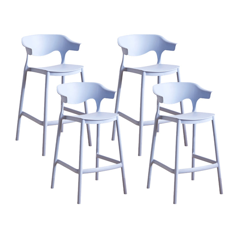 Contemporary Plastic Kitchen Dining Room Arm Stool Low Back Bar Stool Light Blue 4 Piece Set Counter Stool(26"H) Clearhalo 'Bar Furniture' 'Bar Stools' 'bar_stools' 'furn' 'furn_bar_stools' 'furniture_bar_stools' 'Kitchen & Dining Furniture' 'kitchen&dining_furn' 'kitchen' 'kitchen_furn' Furniture' 4679266