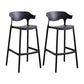 Contemporary Plastic Kitchen Dining Room Arm Stool Low Back Bar Stool Black 2 Piece Set Bar Stool(30"H) Clearhalo 'Bar Furniture' 'Bar Stools' 'bar_stools' 'furn' 'furn_bar_stools' 'furniture_bar_stools' 'Kitchen & Dining Furniture' 'kitchen&dining_furn' 'kitchen' 'kitchen_furn' Furniture' 4679268