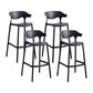 Contemporary Plastic Kitchen Dining Room Arm Stool Low Back Bar Stool Black 4 Piece Set Bar Stool(30"H) Clearhalo 'Bar Furniture' 'Bar Stools' 'bar_stools' 'furn' 'furn_bar_stools' 'furniture_bar_stools' 'Kitchen & Dining Furniture' 'kitchen&dining_furn' 'kitchen' 'kitchen_furn' Furniture' 4679269
