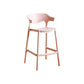 Contemporary Plastic Kitchen Dining Room Arm Stool Low Back Bar Stool Pink 1 Piece Counter Stool(26"H) Clearhalo 'Bar Furniture' 'Bar Stools' 'bar_stools' 'furn' 'furn_bar_stools' 'furniture_bar_stools' 'Kitchen & Dining Furniture' 'kitchen&dining_furn' 'kitchen' 'kitchen_furn' Furniture' 4679270