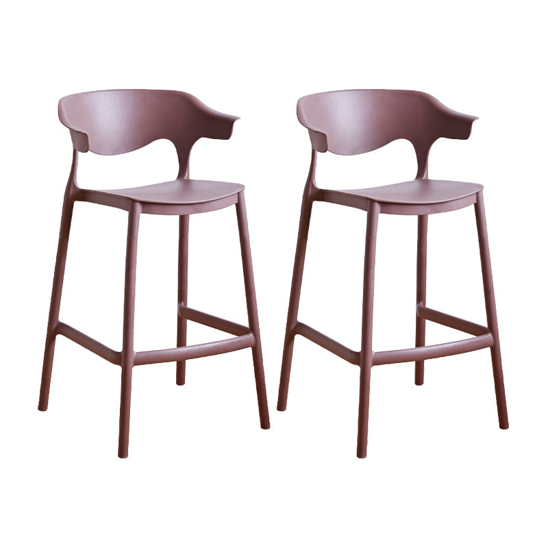 Contemporary Plastic Kitchen Dining Room Arm Stool Low Back Bar Stool Coffee 2 Piece Set Counter Stool(26"H) Clearhalo 'Bar Furniture' 'Bar Stools' 'bar_stools' 'furn' 'furn_bar_stools' 'furniture_bar_stools' 'Kitchen & Dining Furniture' 'kitchen&dining_furn' 'kitchen' 'kitchen_furn' Furniture' 4679277