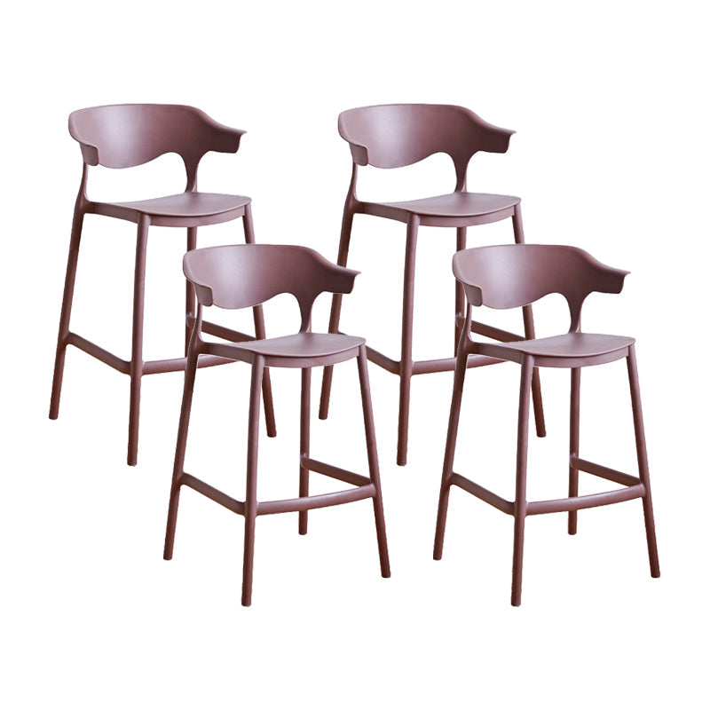 Contemporary Plastic Kitchen Dining Room Arm Stool Low Back Bar Stool Coffee 4 Piece Set Counter Stool(26"H) Clearhalo 'Bar Furniture' 'Bar Stools' 'bar_stools' 'furn' 'furn_bar_stools' 'furniture_bar_stools' 'Kitchen & Dining Furniture' 'kitchen&dining_furn' 'kitchen' 'kitchen_furn' Furniture' 4679278