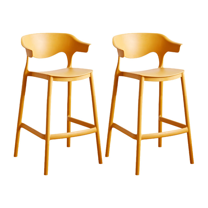 Contemporary Plastic Kitchen Dining Room Arm Stool Low Back Bar Stool Ginger 2 Piece Set Counter Stool(26"H) Clearhalo 'Bar Furniture' 'Bar Stools' 'bar_stools' 'furn' 'furn_bar_stools' 'furniture_bar_stools' 'Kitchen & Dining Furniture' 'kitchen&dining_furn' 'kitchen' 'kitchen_furn' Furniture' 4679280
