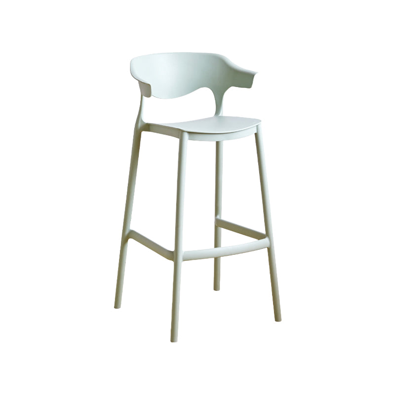 Contemporary Plastic Kitchen Dining Room Arm Stool Low Back Bar Stool Green 1 Piece Bar Stool(30"H) Clearhalo 'Bar Furniture' 'Bar Stools' 'bar_stools' 'furn' 'furn_bar_stools' 'furniture_bar_stools' 'Kitchen & Dining Furniture' 'kitchen&dining_furn' 'kitchen' 'kitchen_furn' Furniture' 4679282