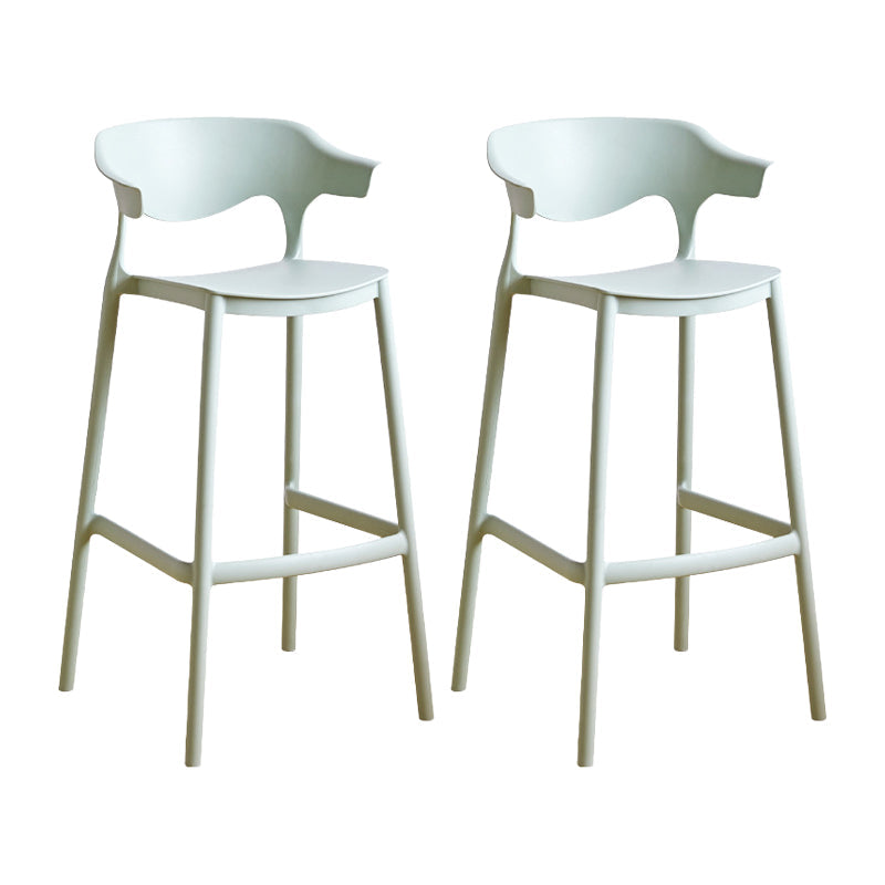 Contemporary Plastic Kitchen Dining Room Arm Stool Low Back Bar Stool Green 2 Piece Set Bar Stool(30"H) Clearhalo 'Bar Furniture' 'Bar Stools' 'bar_stools' 'furn' 'furn_bar_stools' 'furniture_bar_stools' 'Kitchen & Dining Furniture' 'kitchen&dining_furn' 'kitchen' 'kitchen_furn' Furniture' 4679283