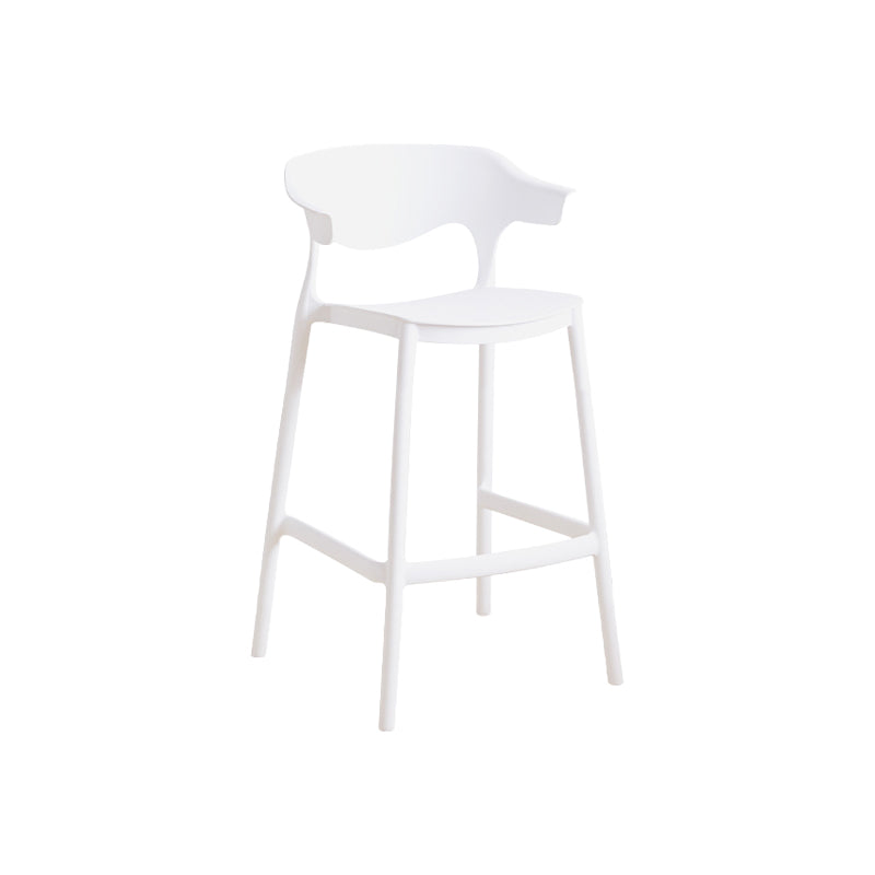 Contemporary Plastic Kitchen Dining Room Arm Stool Low Back Bar Stool White 1 Piece Counter Stool(26"H) Clearhalo 'Bar Furniture' 'Bar Stools' 'bar_stools' 'furn' 'furn_bar_stools' 'furniture_bar_stools' 'Kitchen & Dining Furniture' 'kitchen&dining_furn' 'kitchen' 'kitchen_furn' Furniture' 4679285