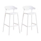 Contemporary Plastic Kitchen Dining Room Arm Stool Low Back Bar Stool White 2 Piece Set Bar Stool(30"H) Clearhalo 'Bar Furniture' 'Bar Stools' 'bar_stools' 'furn' 'furn_bar_stools' 'furniture_bar_stools' 'Kitchen & Dining Furniture' 'kitchen&dining_furn' 'kitchen' 'kitchen_furn' Furniture' 4679289