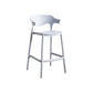 Contemporary Plastic Kitchen Dining Room Arm Stool Low Back Bar Stool Light Gray 1 Piece Counter Stool(26"H) Clearhalo 'Bar Furniture' 'Bar Stools' 'bar_stools' 'furn' 'furn_bar_stools' 'furniture_bar_stools' 'Kitchen & Dining Furniture' 'kitchen&dining_furn' 'kitchen' 'kitchen_furn' Furniture' 4679291