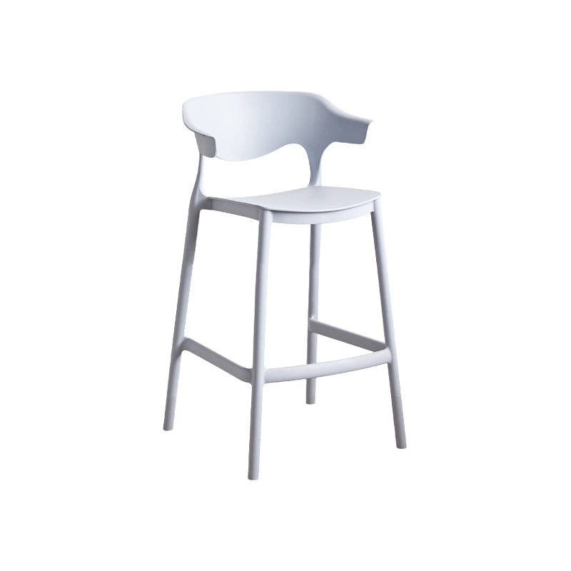 Contemporary Plastic Kitchen Dining Room Arm Stool Low Back Bar Stool Light Gray 1 Piece Counter Stool(26"H) Clearhalo 'Bar Furniture' 'Bar Stools' 'bar_stools' 'furn' 'furn_bar_stools' 'furniture_bar_stools' 'Kitchen & Dining Furniture' 'kitchen&dining_furn' 'kitchen' 'kitchen_furn' Furniture' 4679291