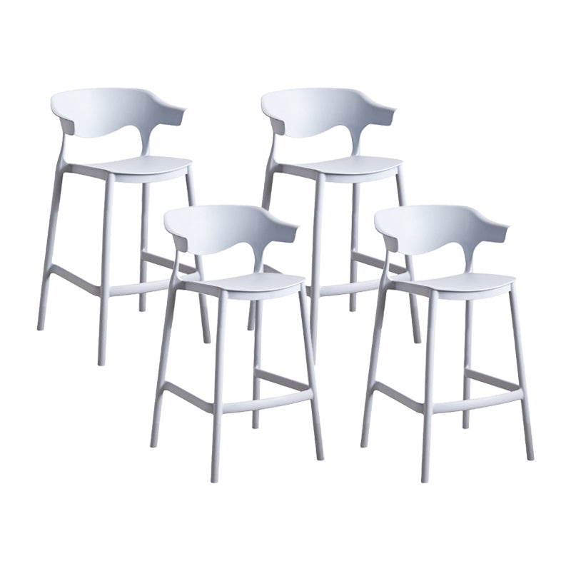 Contemporary Plastic Kitchen Dining Room Arm Stool Low Back Bar Stool Light Gray 4 Piece Set Counter Stool(26"H) Clearhalo 'Bar Furniture' 'Bar Stools' 'bar_stools' 'furn' 'furn_bar_stools' 'furniture_bar_stools' 'Kitchen & Dining Furniture' 'kitchen&dining_furn' 'kitchen' 'kitchen_furn' Furniture' 4679293