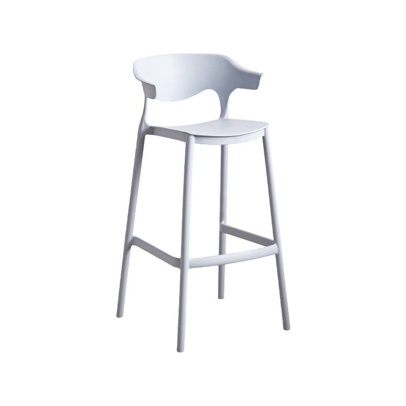 Contemporary Plastic Kitchen Dining Room Arm Stool Low Back Bar Stool Light Gray 1 Piece Bar Stool(30"H) Clearhalo 'Bar Furniture' 'Bar Stools' 'bar_stools' 'furn' 'furn_bar_stools' 'furniture_bar_stools' 'Kitchen & Dining Furniture' 'kitchen&dining_furn' 'kitchen' 'kitchen_furn' Furniture' 4679294