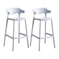 Contemporary Plastic Kitchen Dining Room Arm Stool Low Back Bar Stool Light Gray 2 Piece Set Bar Stool(30"H) Clearhalo 'Bar Furniture' 'Bar Stools' 'bar_stools' 'furn' 'furn_bar_stools' 'furniture_bar_stools' 'Kitchen & Dining Furniture' 'kitchen&dining_furn' 'kitchen' 'kitchen_furn' Furniture' 4679295