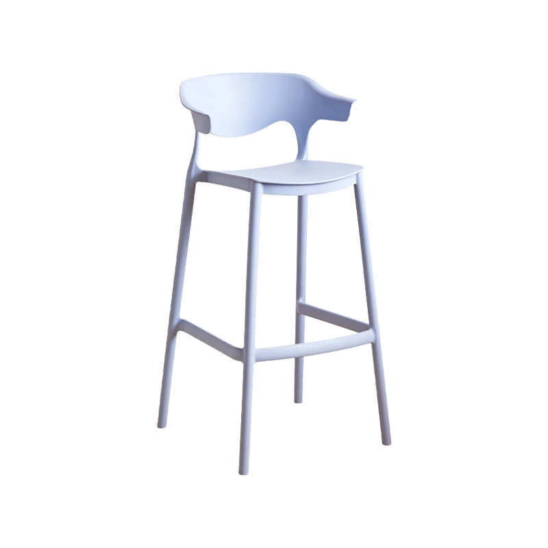 Contemporary Plastic Kitchen Dining Room Arm Stool Low Back Bar Stool Light Blue 1 Piece Bar Stool(30"H) Clearhalo 'Bar Furniture' 'Bar Stools' 'bar_stools' 'furn' 'furn_bar_stools' 'furniture_bar_stools' 'Kitchen & Dining Furniture' 'kitchen&dining_furn' 'kitchen' 'kitchen_furn' Furniture' 4679297
