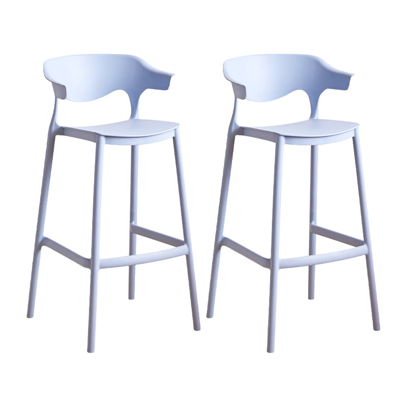 Contemporary Plastic Kitchen Dining Room Arm Stool Low Back Bar Stool Light Blue 2 Piece Set Bar Stool(30"H) Clearhalo 'Bar Furniture' 'Bar Stools' 'bar_stools' 'furn' 'furn_bar_stools' 'furniture_bar_stools' 'Kitchen & Dining Furniture' 'kitchen&dining_furn' 'kitchen' 'kitchen_furn' Furniture' 4679298
