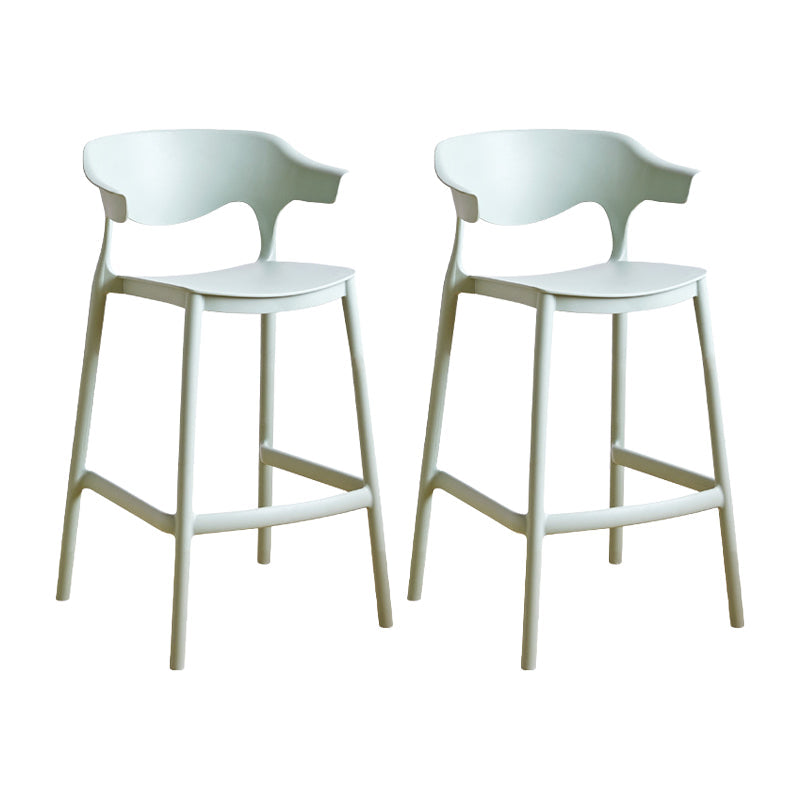 Contemporary Plastic Kitchen Dining Room Arm Stool Low Back Bar Stool Green 2 Piece Set Counter Stool(26"H) Clearhalo 'Bar Furniture' 'Bar Stools' 'bar_stools' 'furn' 'furn_bar_stools' 'furniture_bar_stools' 'Kitchen & Dining Furniture' 'kitchen&dining_furn' 'kitchen' 'kitchen_furn' Furniture' 4679300