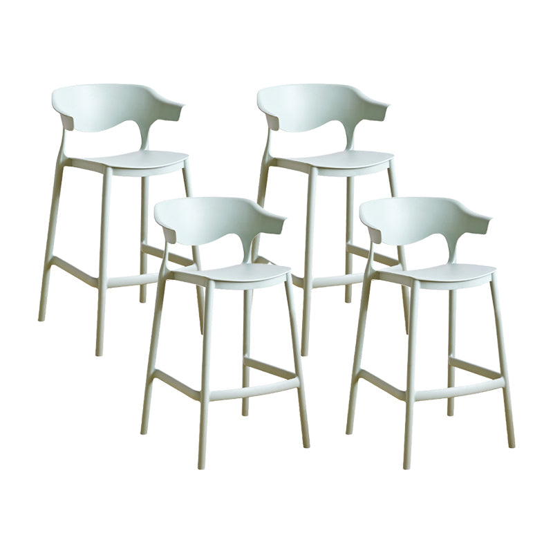 Contemporary Plastic Kitchen Dining Room Arm Stool Low Back Bar Stool Green 4 Piece Set Counter Stool(26"H) Clearhalo 'Bar Furniture' 'Bar Stools' 'bar_stools' 'furn' 'furn_bar_stools' 'furniture_bar_stools' 'Kitchen & Dining Furniture' 'kitchen&dining_furn' 'kitchen' 'kitchen_furn' Furniture' 4679301