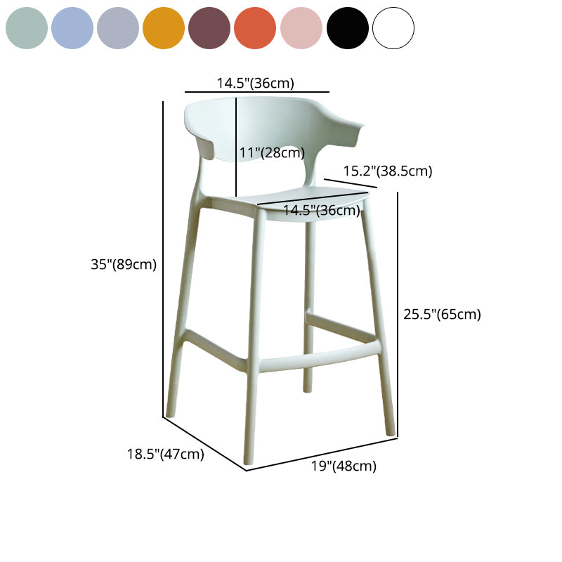 Contemporary Plastic Kitchen Dining Room Arm Stool Low Back Bar Stool Clearhalo 'Bar Furniture' 'Bar Stools' 'bar_stools' 'furn' 'furn_bar_stools' 'furniture_bar_stools' 'Kitchen & Dining Furniture' 'kitchen&dining_furn' 'kitchen' 'kitchen_furn' Furniture' 4679303