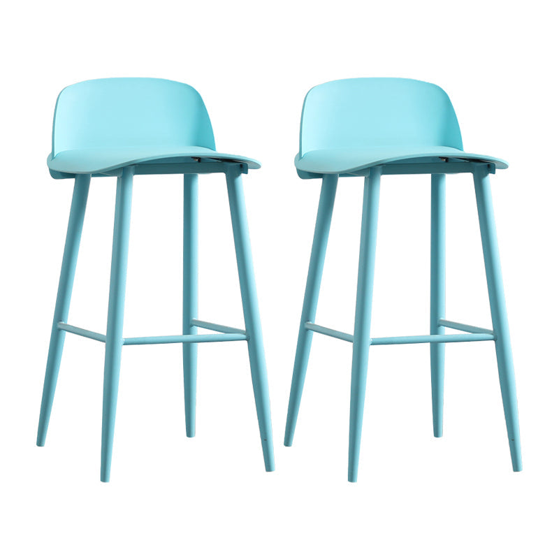 Scandinavian Plastic Kitchen Dining Room Armless Stool Low Back Bar Stool Blue 2 Piece Set Clearhalo 'Bar Furniture' 'Bar Stools' 'bar_stools' 'furn' 'furn_bar_stools' 'furniture_bar_stools' 'Kitchen & Dining Furniture' 'kitchen&dining_furn' 'kitchen' 'kitchen_furn' Furniture' 4679305