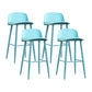 Scandinavian Plastic Kitchen Dining Room Armless Stool Low Back Bar Stool Blue 4 Piece Set Clearhalo 'Bar Furniture' 'Bar Stools' 'bar_stools' 'furn' 'furn_bar_stools' 'furniture_bar_stools' 'Kitchen & Dining Furniture' 'kitchen&dining_furn' 'kitchen' 'kitchen_furn' Furniture' 4679307