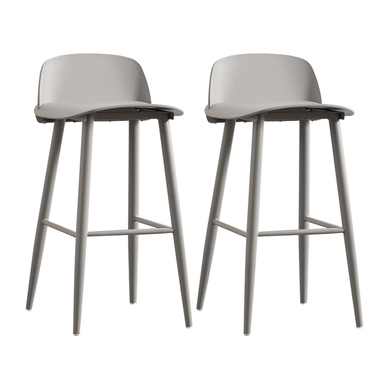 Scandinavian Plastic Kitchen Dining Room Armless Stool Low Back Bar Stool Grey 2 Piece Set Clearhalo 'Bar Furniture' 'Bar Stools' 'bar_stools' 'furn' 'furn_bar_stools' 'furniture_bar_stools' 'Kitchen & Dining Furniture' 'kitchen&dining_furn' 'kitchen' 'kitchen_furn' Furniture' 4679309