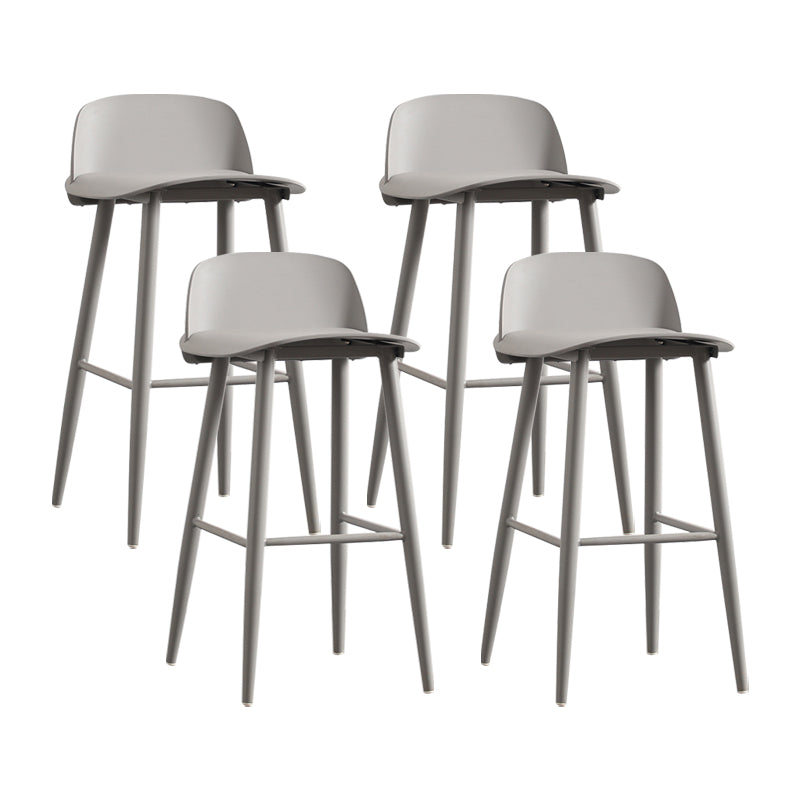 Scandinavian Plastic Kitchen Dining Room Armless Stool Low Back Bar Stool Grey 4 Piece Set Clearhalo 'Bar Furniture' 'Bar Stools' 'bar_stools' 'furn' 'furn_bar_stools' 'furniture_bar_stools' 'Kitchen & Dining Furniture' 'kitchen&dining_furn' 'kitchen' 'kitchen_furn' Furniture' 4679311