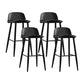 Scandinavian Plastic Kitchen Dining Room Armless Stool Low Back Bar Stool Black 4 Piece Set Clearhalo 'Bar Furniture' 'Bar Stools' 'bar_stools' 'furn' 'furn_bar_stools' 'furniture_bar_stools' 'Kitchen & Dining Furniture' 'kitchen&dining_furn' 'kitchen' 'kitchen_furn' Furniture' 4679319