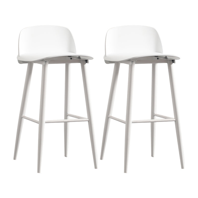 Scandinavian Plastic Kitchen Dining Room Armless Stool Low Back Bar Stool White 2 Piece Set Clearhalo 'Bar Furniture' 'Bar Stools' 'bar_stools' 'furn' 'furn_bar_stools' 'furniture_bar_stools' 'Kitchen & Dining Furniture' 'kitchen&dining_furn' 'kitchen' 'kitchen_furn' Furniture' 4679320