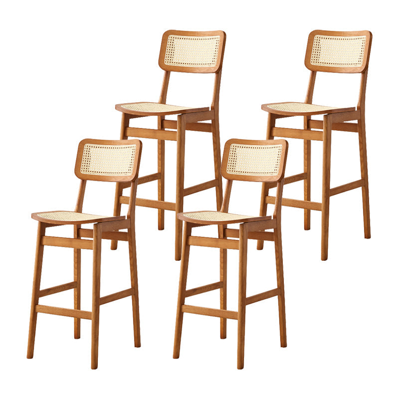 Wood Contemporary Kitchen Dining Room Armless Stool Low Back Bar Stool Tan 4 Piece Set Clearhalo 'Bar Furniture' 'Bar Stools' 'bar_stools' 'furn' 'furn_bar_stools' 'furniture_bar_stools' 'Kitchen & Dining Furniture' 'kitchen&dining_furn' 'kitchen' 'kitchen_furn' Furniture' 4679359