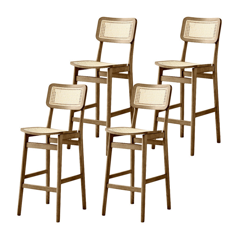 Wood Contemporary Kitchen Dining Room Armless Stool Low Back Bar Stool Walnut 4 Piece Set Clearhalo 'Bar Furniture' 'Bar Stools' 'bar_stools' 'furn' 'furn_bar_stools' 'furniture_bar_stools' 'Kitchen & Dining Furniture' 'kitchen&dining_furn' 'kitchen' 'kitchen_furn' Furniture' 4679365