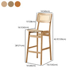 Wood Contemporary Kitchen Dining Room Armless Stool Low Back Bar Stool Clearhalo 'Bar Furniture' 'Bar Stools' 'bar_stools' 'furn' 'furn_bar_stools' 'furniture_bar_stools' 'Kitchen & Dining Furniture' 'kitchen&dining_furn' 'kitchen' 'kitchen_furn' Furniture' 4679374