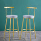 Glam Low Back Bar and Counter Stool Round Stool with 4 Gold Legs Clearhalo 'Bar Furniture' 'Bar Stools' 'bar_stools' 'furniture_bar_stools' 'Kitchen & Dining Furniture' 'kitchen&dining_furn' 'kitchen' 'kitchen_furn' Furniture' 4679375