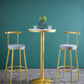 Glam Low Back Bar and Counter Stool Round Stool with 4 Gold Legs Clearhalo 'Bar Furniture' 'Bar Stools' 'bar_stools' 'furniture_bar_stools' 'Kitchen & Dining Furniture' 'kitchen&dining_furn' 'kitchen' 'kitchen_furn' Furniture' 4679377