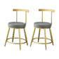 Glam Low Back Bar and Counter Stool Round Stool with 4 Gold Legs Set of 2 Short Stool(18"H) Clearhalo 'Bar Furniture' 'Bar Stools' 'bar_stools' 'furniture_bar_stools' 'Kitchen & Dining Furniture' 'kitchen&dining_furn' 'kitchen' 'kitchen_furn' Furniture' 4679381