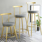 Glam Low Back Bar and Counter Stool Round Stool with 4 Gold Legs Clearhalo 'Bar Furniture' 'Bar Stools' 'bar_stools' 'furniture_bar_stools' 'Kitchen & Dining Furniture' 'kitchen&dining_furn' 'kitchen' 'kitchen_furn' Furniture' 4679382