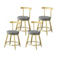 Glam Low Back Bar and Counter Stool Round Stool with 4 Gold Legs Set of 4 Short Stool(18"H) Clearhalo 'Bar Furniture' 'Bar Stools' 'bar_stools' 'furniture_bar_stools' 'Kitchen & Dining Furniture' 'kitchen&dining_furn' 'kitchen' 'kitchen_furn' Furniture' 4679383