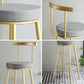 Glam Low Back Bar and Counter Stool Round Stool with 4 Gold Legs Clearhalo 'Bar Furniture' 'Bar Stools' 'bar_stools' 'furniture_bar_stools' 'Kitchen & Dining Furniture' 'kitchen&dining_furn' 'kitchen' 'kitchen_furn' Furniture' 4679386