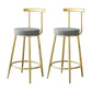 Glam Low Back Bar and Counter Stool Round Stool with 4 Gold Legs Set of 2 Counter Stool(26"H) Clearhalo 'Bar Furniture' 'Bar Stools' 'bar_stools' 'furniture_bar_stools' 'Kitchen & Dining Furniture' 'kitchen&dining_furn' 'kitchen' 'kitchen_furn' Furniture' 4679387
