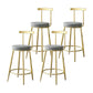 Glam Low Back Bar and Counter Stool Round Stool with 4 Gold Legs Set of 4 Counter Stool(26"H) Clearhalo 'Bar Furniture' 'Bar Stools' 'bar_stools' 'furniture_bar_stools' 'Kitchen & Dining Furniture' 'kitchen&dining_furn' 'kitchen' 'kitchen_furn' Furniture' 4679389