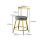 Glam Low Back Bar and Counter Stool Round Stool with 4 Gold Legs Clearhalo 'Bar Furniture' 'Bar Stools' 'bar_stools' 'furniture_bar_stools' 'Kitchen & Dining Furniture' 'kitchen&dining_furn' 'kitchen' 'kitchen_furn' Furniture' 4679394