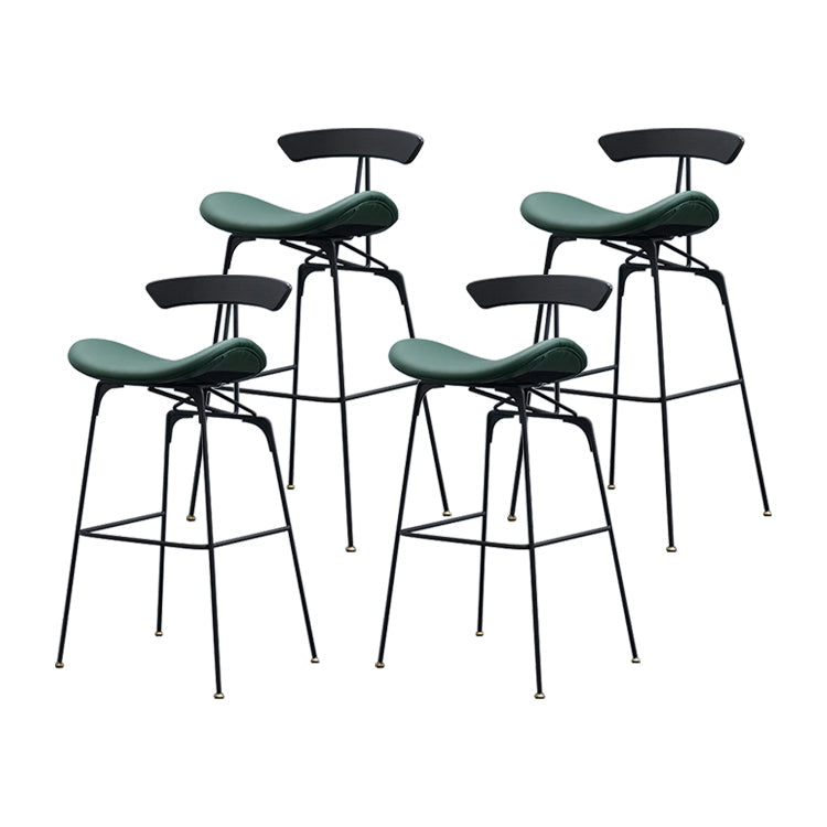 31.50" Industrial Bar and Counter Stool Low Back Stool with 4 Legs in Black Green 4 Piece Set Clearhalo 'Bar Furniture' 'Bar Stools' 'bar_stools' 'furn' 'furn_bar_stools' 'furniture_bar_stools' 'Kitchen & Dining Furniture' 'kitchen&dining_furn' 'kitchen' 'kitchen_furn' Furniture' 4679403