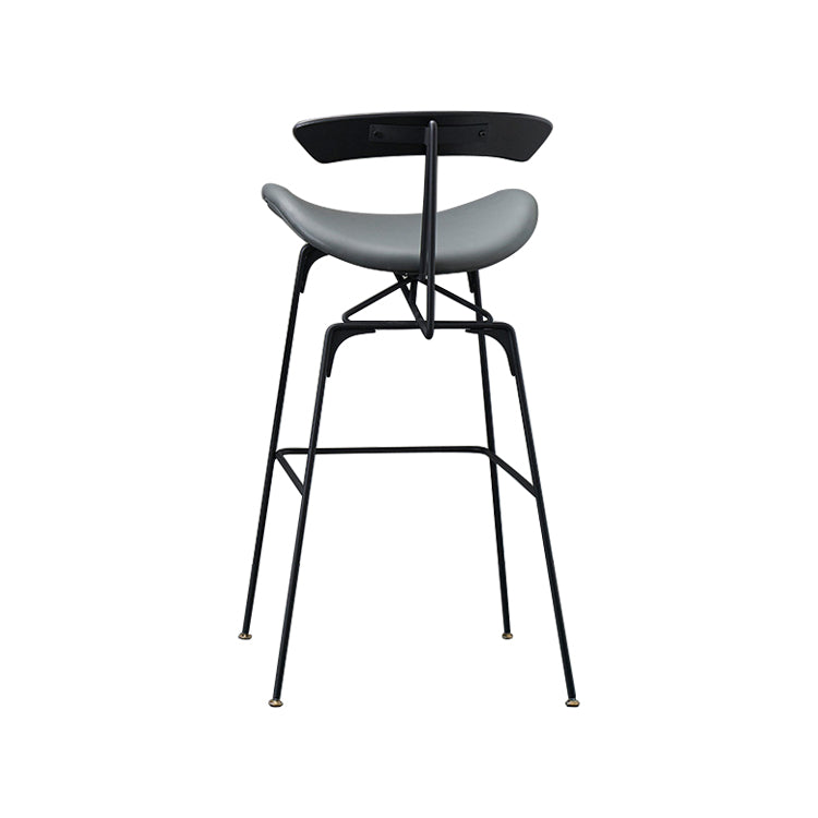 31.50" Industrial Bar and Counter Stool Low Back Stool with 4 Legs in Black Gray 1 Piece Clearhalo 'Bar Furniture' 'Bar Stools' 'bar_stools' 'furn' 'furn_bar_stools' 'furniture_bar_stools' 'Kitchen & Dining Furniture' 'kitchen&dining_furn' 'kitchen' 'kitchen_furn' Furniture' 4679409