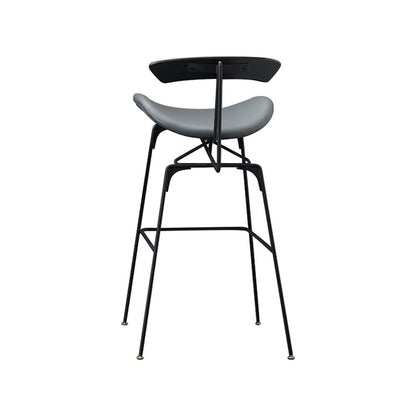 31.50" Industrial Bar and Counter Stool Low Back Stool with 4 Legs in Black Gray 1 Piece Clearhalo 'Bar Furniture' 'Bar Stools' 'bar_stools' 'furn' 'furn_bar_stools' 'furniture_bar_stools' 'Kitchen & Dining Furniture' 'kitchen&dining_furn' 'kitchen' 'kitchen_furn' Furniture' 4679409