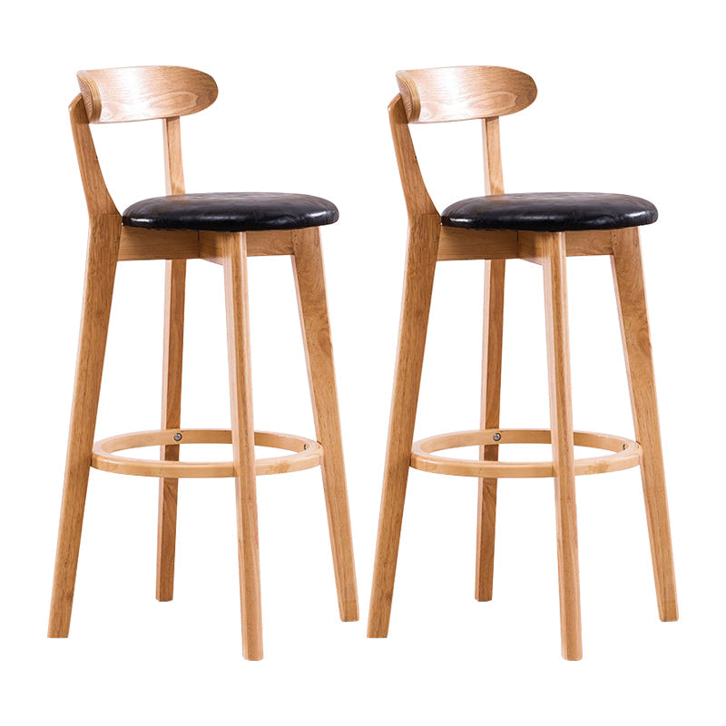 Wood Scandinavian Kitchen Dining Room Armless Stool Low Back Bar Stool Gloss Black 2 Piece Set Clearhalo 'Bar Furniture' 'Bar Stools' 'bar_stools' 'furn' 'furn_bar_stools' 'furniture_bar_stools' 'Kitchen & Dining Furniture' 'kitchen&dining_furn' 'kitchen' 'kitchen_furn' Furniture' 4679426
