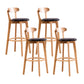 Wood Scandinavian Kitchen Dining Room Armless Stool Low Back Bar Stool Gloss Black 4 Piece Set Clearhalo 'Bar Furniture' 'Bar Stools' 'bar_stools' 'furn' 'furn_bar_stools' 'furniture_bar_stools' 'Kitchen & Dining Furniture' 'kitchen&dining_furn' 'kitchen' 'kitchen_furn' Furniture' 4679428