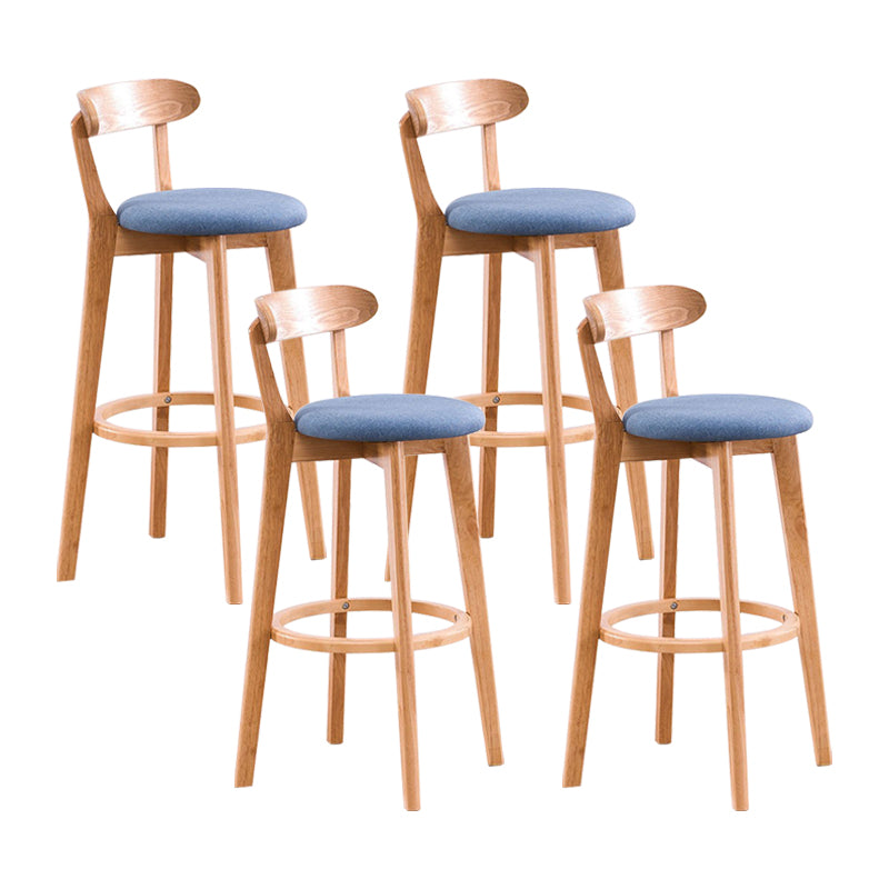 Wood Scandinavian Kitchen Dining Room Armless Stool Low Back Bar Stool Blue 4 Piece Set Clearhalo 'Bar Furniture' 'Bar Stools' 'bar_stools' 'furn' 'furn_bar_stools' 'furniture_bar_stools' 'Kitchen & Dining Furniture' 'kitchen&dining_furn' 'kitchen' 'kitchen_furn' Furniture' 4679437