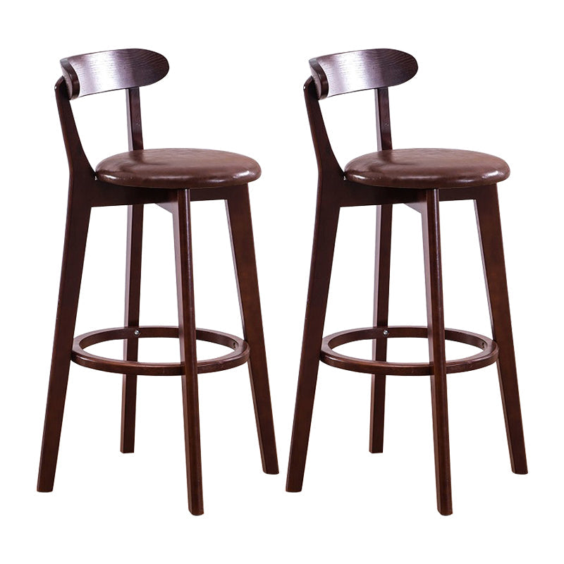 Wood Scandinavian Kitchen Dining Room Armless Stool Low Back Bar Stool Brown 2 Piece Set Clearhalo 'Bar Furniture' 'Bar Stools' 'bar_stools' 'furn' 'furn_bar_stools' 'furniture_bar_stools' 'Kitchen & Dining Furniture' 'kitchen&dining_furn' 'kitchen' 'kitchen_furn' Furniture' 4679442