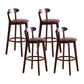 Wood Scandinavian Kitchen Dining Room Armless Stool Low Back Bar Stool Brown 4 Piece Set Clearhalo 'Bar Furniture' 'Bar Stools' 'bar_stools' 'furn' 'furn_bar_stools' 'furniture_bar_stools' 'Kitchen & Dining Furniture' 'kitchen&dining_furn' 'kitchen' 'kitchen_furn' Furniture' 4679443